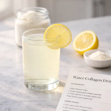 Stacked water collagen lemon morning glow recipe