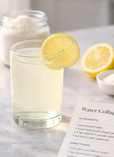 Stacked water collagen lemon morning glow recipe