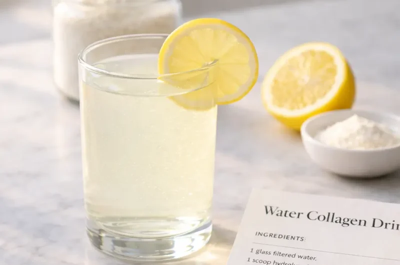 Stacked water collagen lemon morning glow recipe