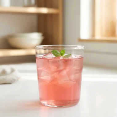 Korean gelatin trick recipe pink drink in glass