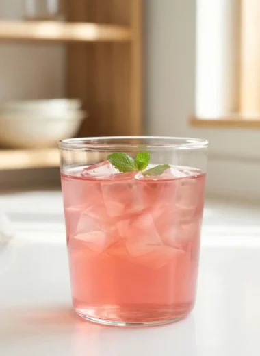 Korean gelatin trick recipe pink drink in glass