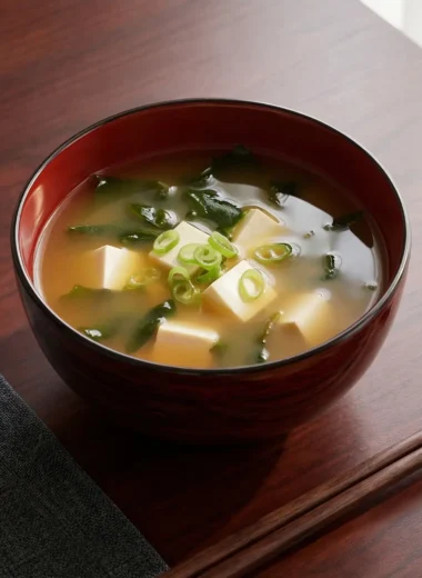 Postbiotic miso soup for sleep served warm before bed